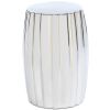 Dramatic Silver Ceramic Side Table