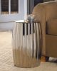 Dramatic Silver Ceramic Side Table