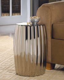 Dramatic Silver Ceramic Side Table