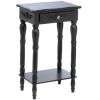 Black Side Table with Crystal Drawer Pull