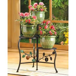 Wrought Iron Apple Triple Plant Stand