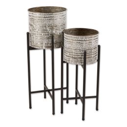 Galvanized Sheet Metal Rustic Plant Stand Set