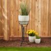 Black Iron Plant Stand with Basket