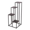 Modern Four-Tier Black Metal Plant Stand | Stylish Display Unit