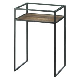 Glass-Top Industrial Side Table