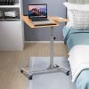 Mobile Laptop Desk Cart on Wheels with Wood Top