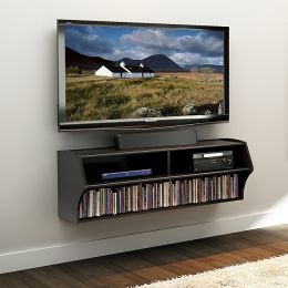 Wall Mounted A/V Console / Entertainment Center in Black