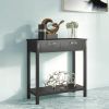 Modern 2 Drawer Sofa Entryway Accent Table - Black