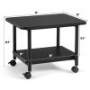 Mobile Black Printer Workstation: Versatile 2-Tier Cart with Wheels