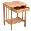 Classic Light Brown Wood 1-Drawer End Table Nightstand Side Table