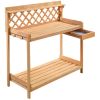 Natural Finish Wood Garden Work Table: Potting Bench