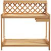 Natural Finish Wood Garden Work Table: Potting Bench