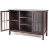 Brown Wood 43-inch TV Stand Storage Cabinet Console Table