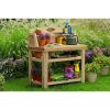 Cedar Wood Potting Bench: Natural Garden Work Table