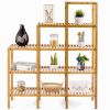 Bamboo Wood 5-Tier Versatile Bookcase/Plant Stand/Storage Rack | Natural