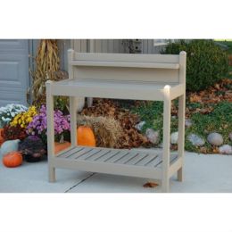 USA-Made Mocha Outdoor Vinyl Potting Bench