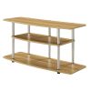 Light Oak Finish Modern Wood Metal TV Stand | Stylish Entertainment Center