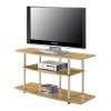 Light Oak Finish Modern Wood Metal TV Stand | Stylish Entertainment Center