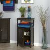 Modern Free Standing Bathroom Floor Cabinet in Espresso Wood Finish