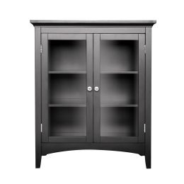 Dark Espresso Freestanding Bathroom Floor Cabinet with Shelves