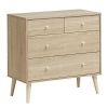 Oak Modern FarmHome 4 Drawer Easy Glide Storage Dresser