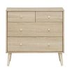 Oak Modern FarmHome 4 Drawer Easy Glide Storage Dresser