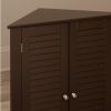 Espresso Corner 2 Door Space Saving Bathroom Storage Cabinet