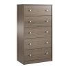 Modern 5-Drawer Chest, Rustic Grey Brown Finish