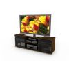 Sleek Brown TV Stand with Glass Doors - Accommodates TVs Up To 64-Inch