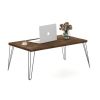 Rustic FarmHouse Wooden Coffee Table with Modern Metal Legs