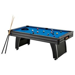 7-Foot Blue Top Pool Table | Complete with 2 Cues and Billiard Balls