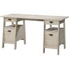 Farmhouse Chalky Oak Executive Desk | Filing Cabinets Storage | Rustic Elegance