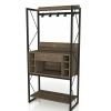 Farmhouse Oak Iron Baker's/Wine Storage Rack