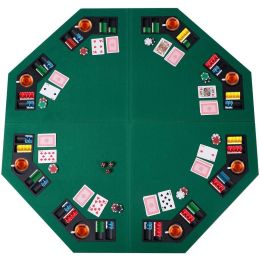 Folding 48-Inch Octagon Poker Table Top | 8 Player | Carry Case for Portability