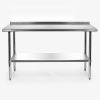 Stainless Steel 60" x 24" Heavy Duty NSF Certified Prep Table w/Backsplash