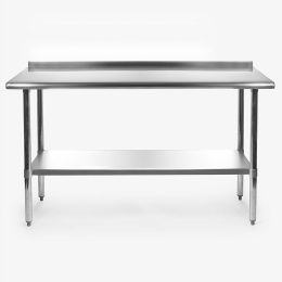 Stainless Steel 60" x 24" Heavy Duty NSF Certified Prep Table w/Backsplash