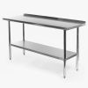 Stainless Steel 60" x 24" Heavy Duty NSF Certified Prep Table w/Backsplash