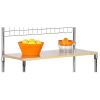 Metal Backers Rack with Storage Shelves & Solid Wood Cutting Board