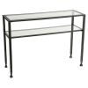 Modern Metal and Glass Sofa Table, Sleek Occasional Console Table with Shelf