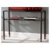 Modern Metal and Glass Sofa Table, Sleek Occasional Console Table with Shelf