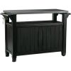 Graphite Grey Outdoor Grill Party Serving Cart with Storage