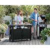 Graphite Grey Outdoor Grill Party Serving Cart with Storage