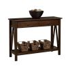 2-Drawer Console Sofa Table Living Room Storage Shelf in Tobacco Brown