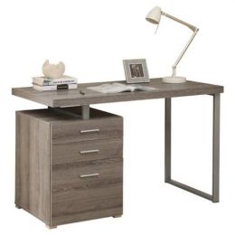 Modern Home Office Laptop Desk | Dark Taupe Wood Finish