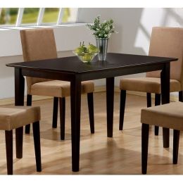 Casual Rectangular Dining Table in Dark Brown Cappuccino Wood Finish