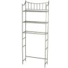 Nickel Finish Over-the-Toilet Bathroom Space Saver Tower Shelving Unit