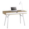 Modern Heavy-Duty Laptop Computer Desk | Pine Wood Finish with Storage Drawer