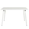 Modern Mid-Century Style Dining Table in White with Wood Legs