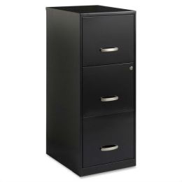 Black Metal 3-Drawer Vertical Filing Cabinet | Home Office Essential