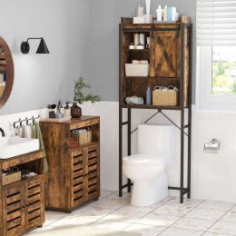 Farmhouse Over-The-Toilet Sliding Barn Door Storage Cabinet